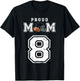 Custom Proud Football Mom Number 8 Personalized T-Shirt - T-Shirt | Black