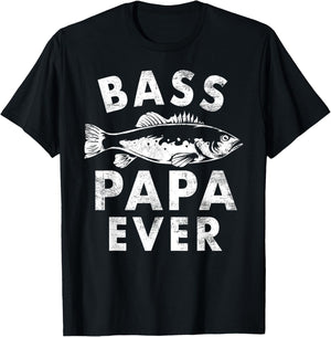 Bass Papa Ever Fishing Gifts Papa Father's Day T-Shirt - T-Shirt | Black