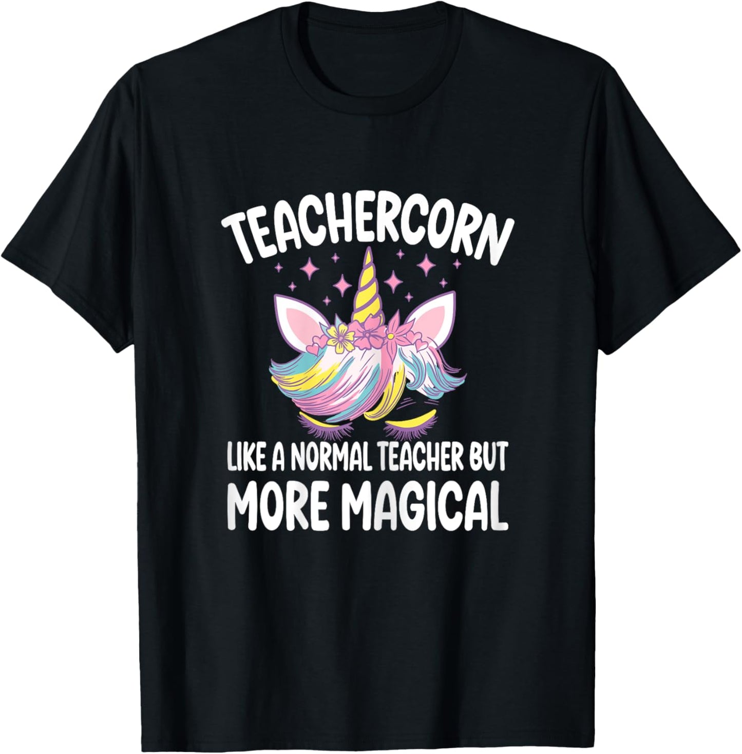 Teachercorn Funny Unicorn Teacher T-Shirt - T-Shirt | Black