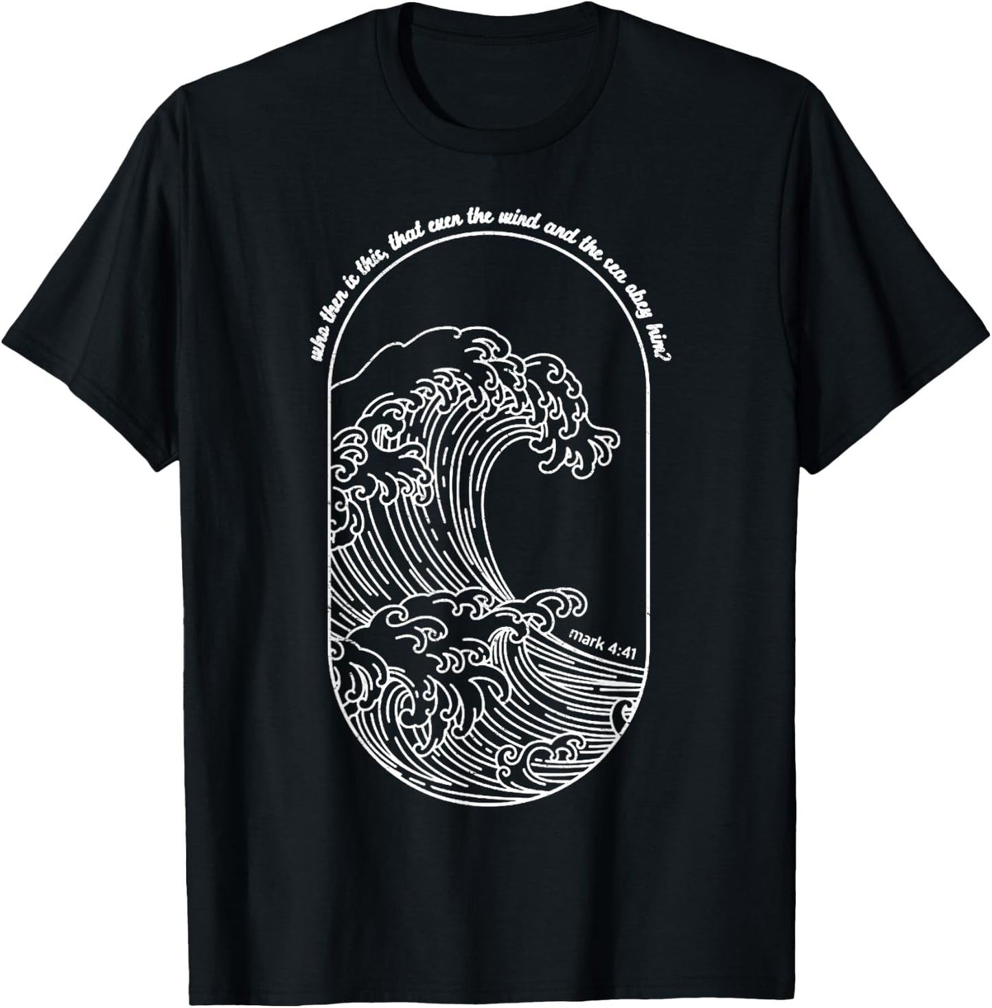 Vintage Wind And Waves Obey Christian Jesus Japanese Wave T-Shirt - T-Shirt | Black
