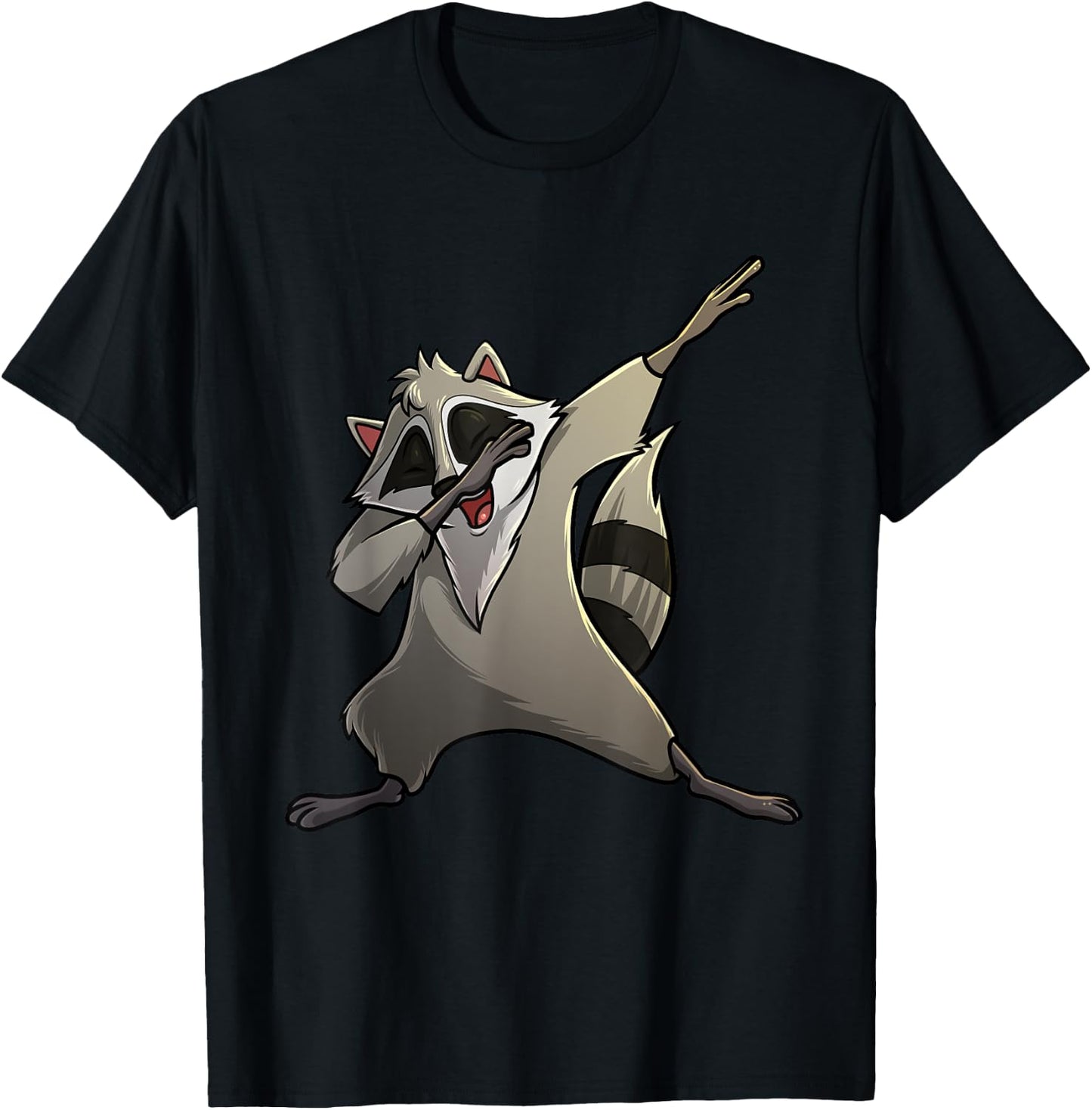 Funny Raccoon Gift Kids Men Women Cool Dabbing Animal T-Shirt - T-Shirt | Black