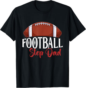 Proud American Football Step Dad Gifts For Father's Day Men T-Shirt - T-Shirt | Black