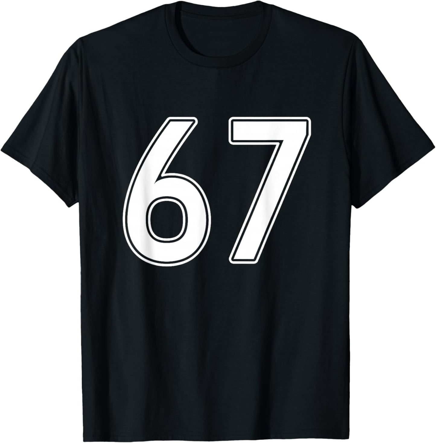 Number #67 White Sports Team T-Shirt - T-Shirt | Black