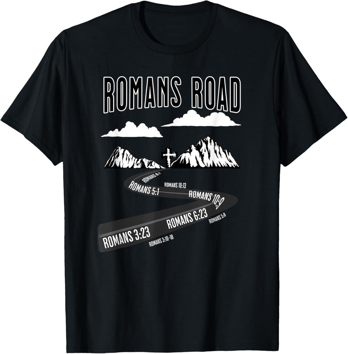 Romans Road to Salvation T-Shirt - T-Shirt | Black