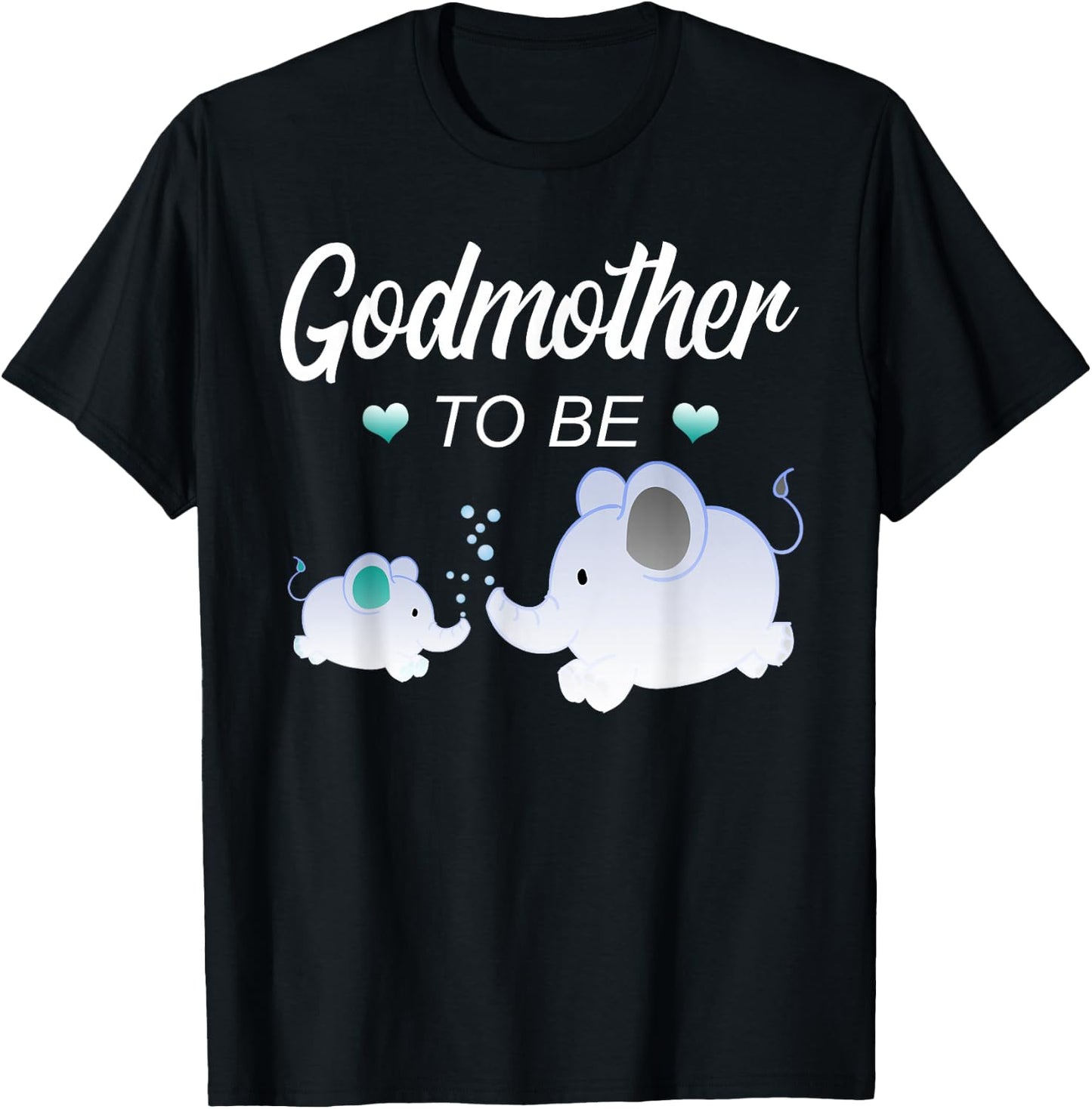 Godmother To Be Elephant Baby Shower For Boy T-Shirt - T-Shirt | Black