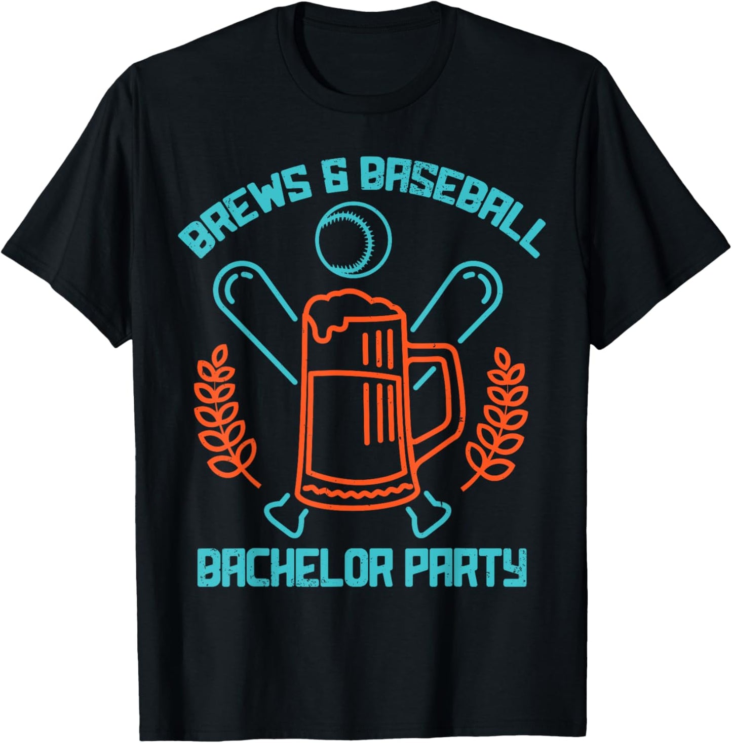 Brews & Baseball Bachelor Party, Best Baseball Fan or Player T-Shirt - T-Shirt | Black