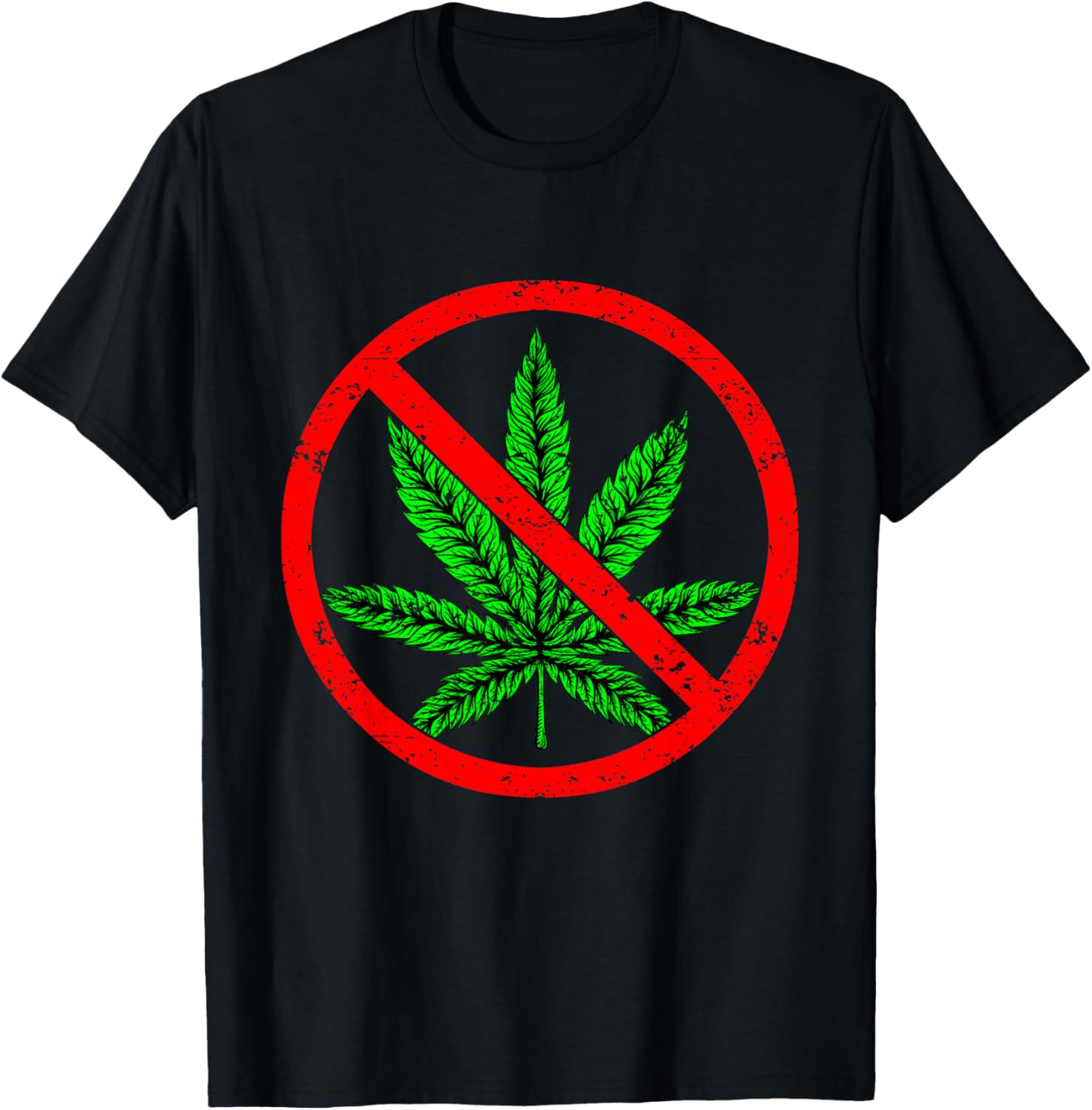 Say No Cannabis Anti-Marijuana Retro Weed Parent Dad Mom T-Shirt - T-Shirt | Black