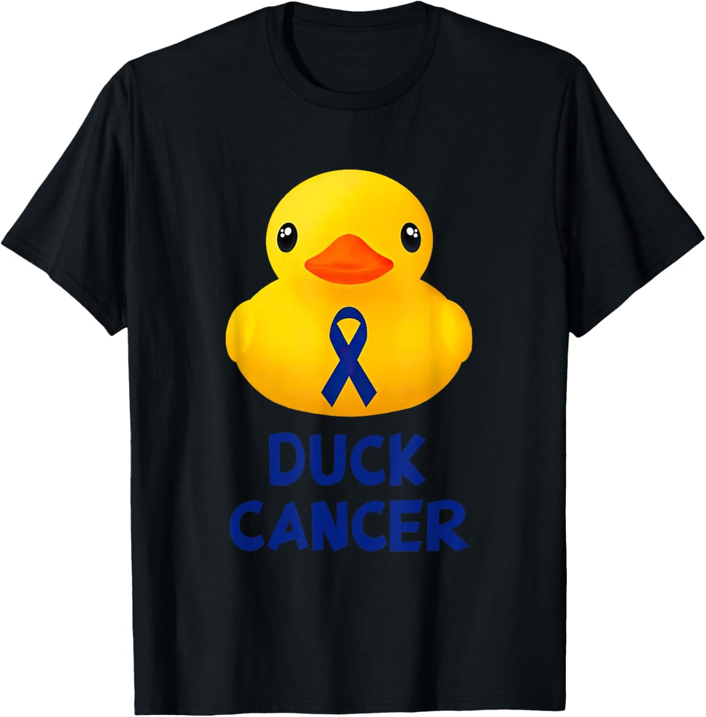 Duck Cancer Colon Cancer Rubber Duck Funny Cancer Awareness T-Shirt - T-Shirt | Black