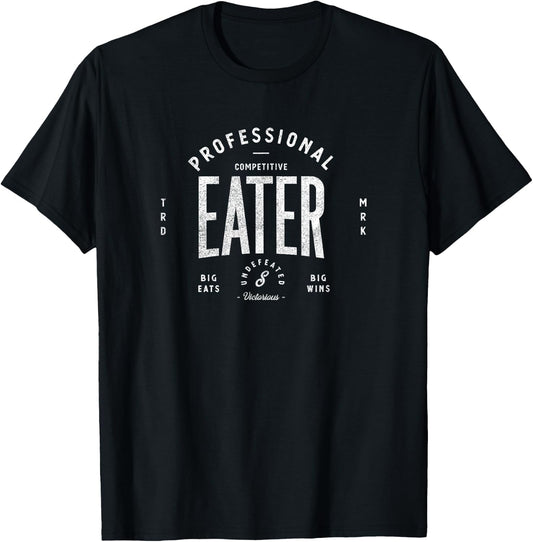 Retro Professional Competitive Eater Funny Vintage T-Shirt - T-Shirt | Black