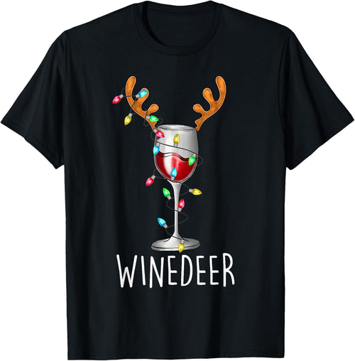 Winedeer Reinbeer Santa Hat Reindeer Couple Xmas Matching