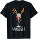 Winedeer Reinbeer Santa Hat Reindeer Couple Xmas Matching T-Shirt - T-Shirt | Black