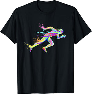 Sprinter Track and Field Runner Running Marathon T-Shirt - T-Shirt | Black