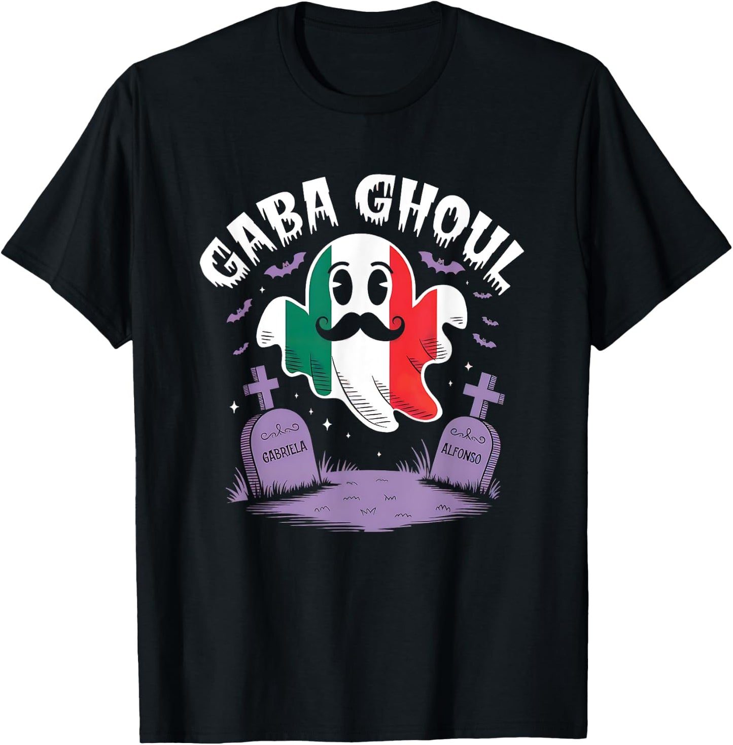 Halloween Graveyard Gaba Ghoul Ghost Funny Italian Gabagool T-Shirt - T-Shirt | Black