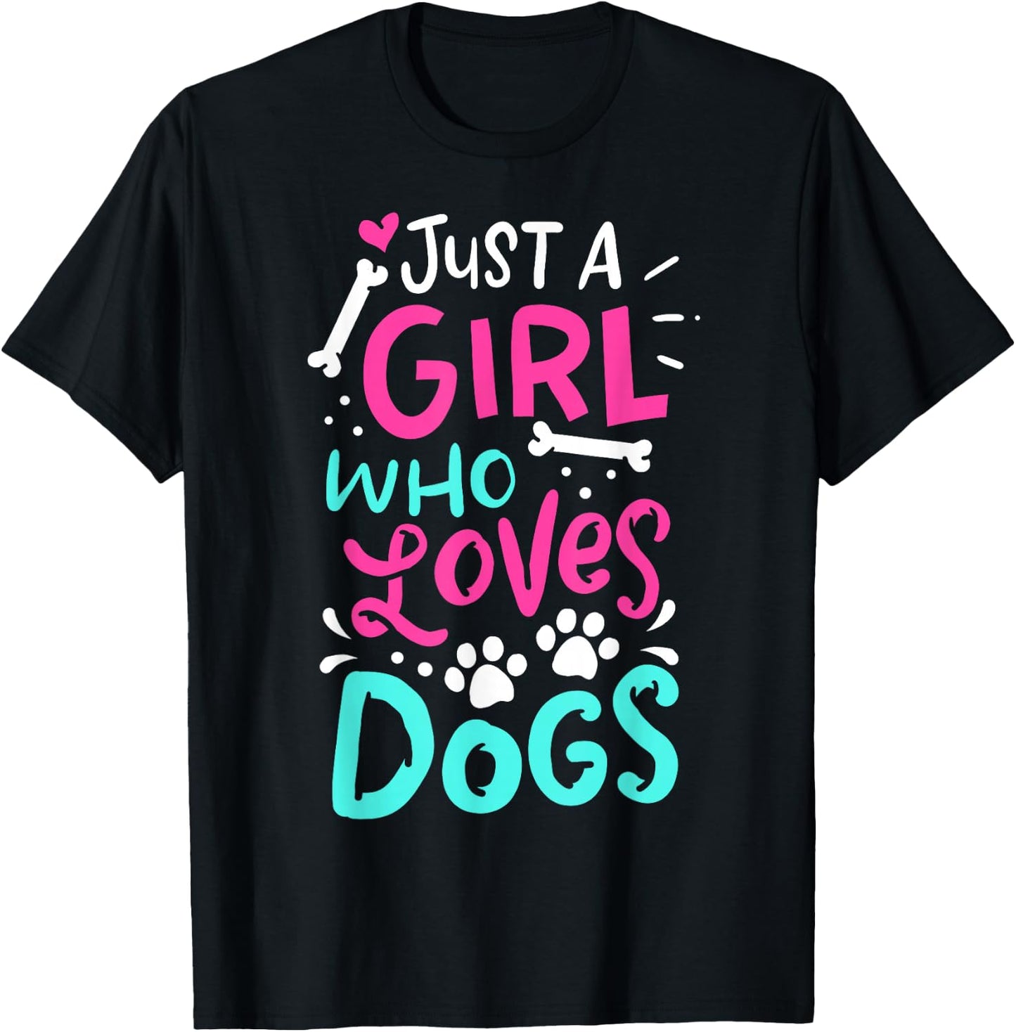 Just a Girl Who Loves Dogs Funny Dog School Dog Trainer T-Shirt - T-Shirt | Black