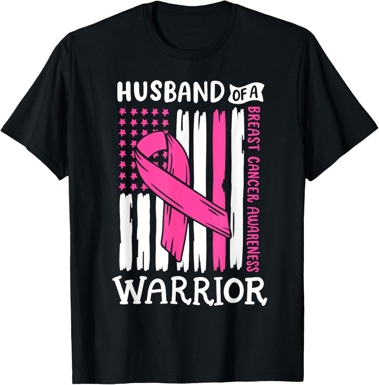 Breast Cancer Awareness Husband of A Warrior Support Squad T-Shirt - T-Shirt | Black