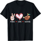 Peace Love Sloths Gifts Men Women Kids Boys & Girls Sloth T-Shirt - T-Shirt | Black