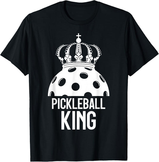 Pickleball Player PICKLEBALL KING T-Shirt - T-Shirt | Black