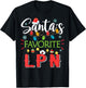 Santa's Favorite LPN Nurse Xmas Light Santa Hat Christmas T-Shirt - T-Shirt | Black