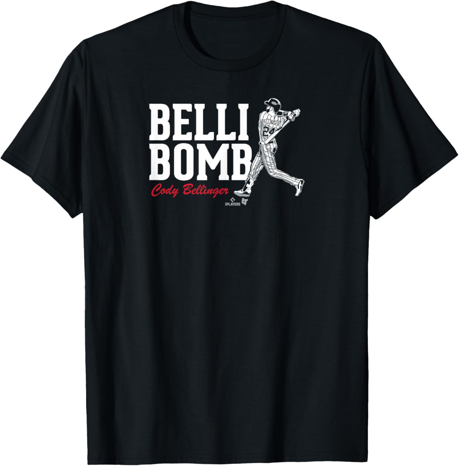 Cody Bellinger - Belli-Bomb Swing - Chicago Baseball T-Shirt - T-Shirt | Black