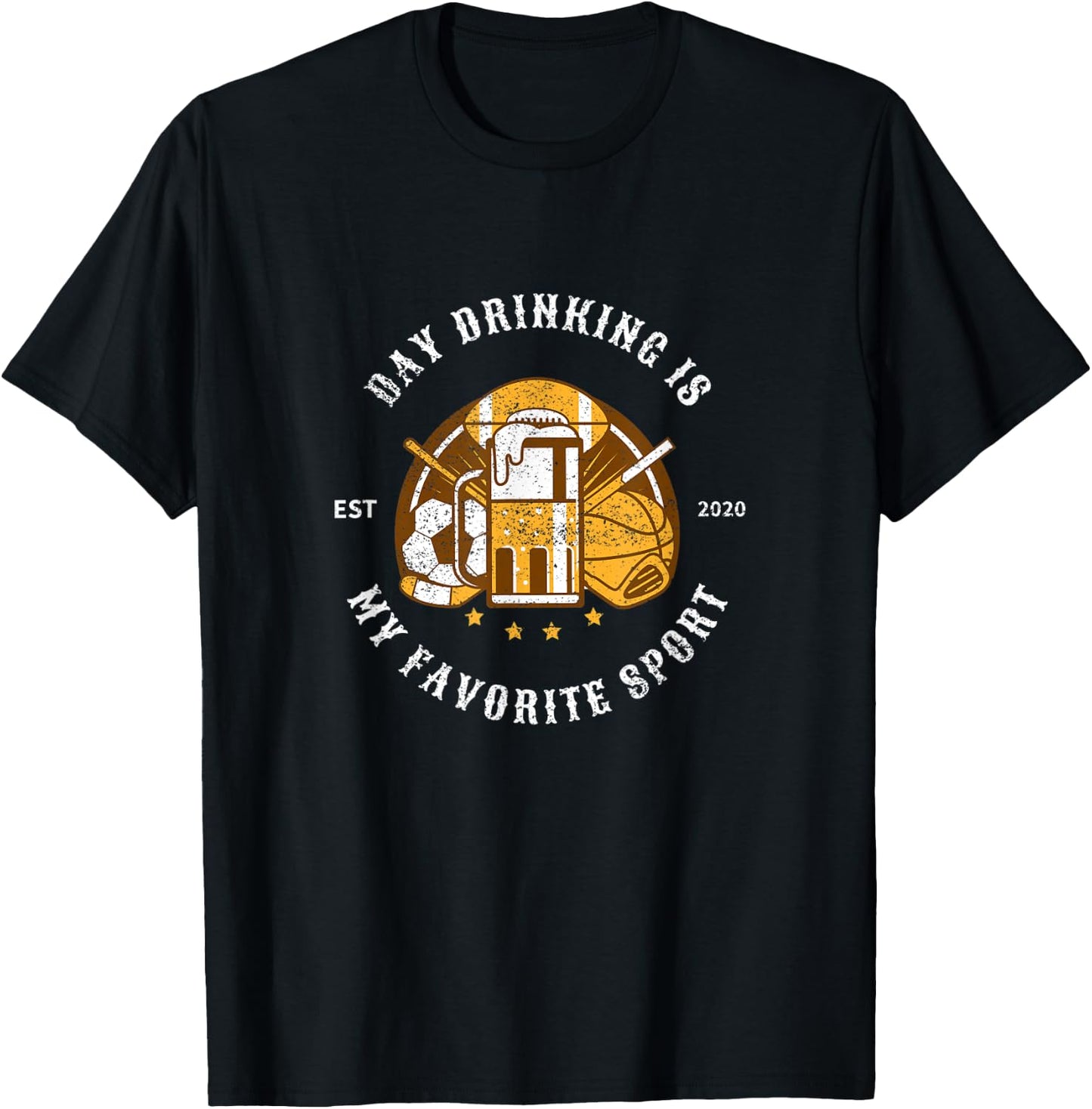 Day Drinking Is My Favorite Sport, Funny Meme Gift T-Shirt - T-Shirt | Black