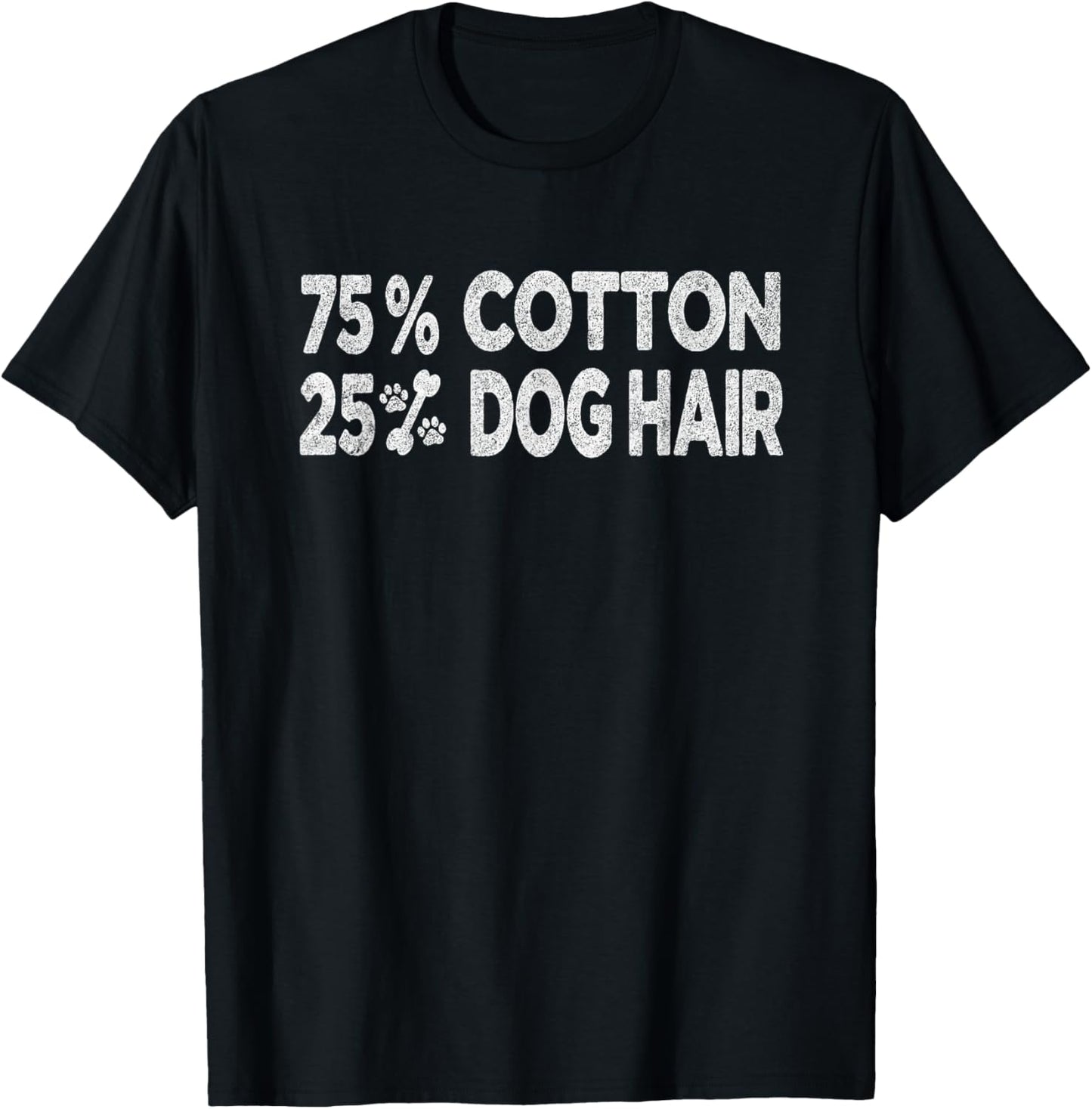 75 Cotton 25 Percent Dog Hair Women Kids T-Shirt - T-Shirt | Black