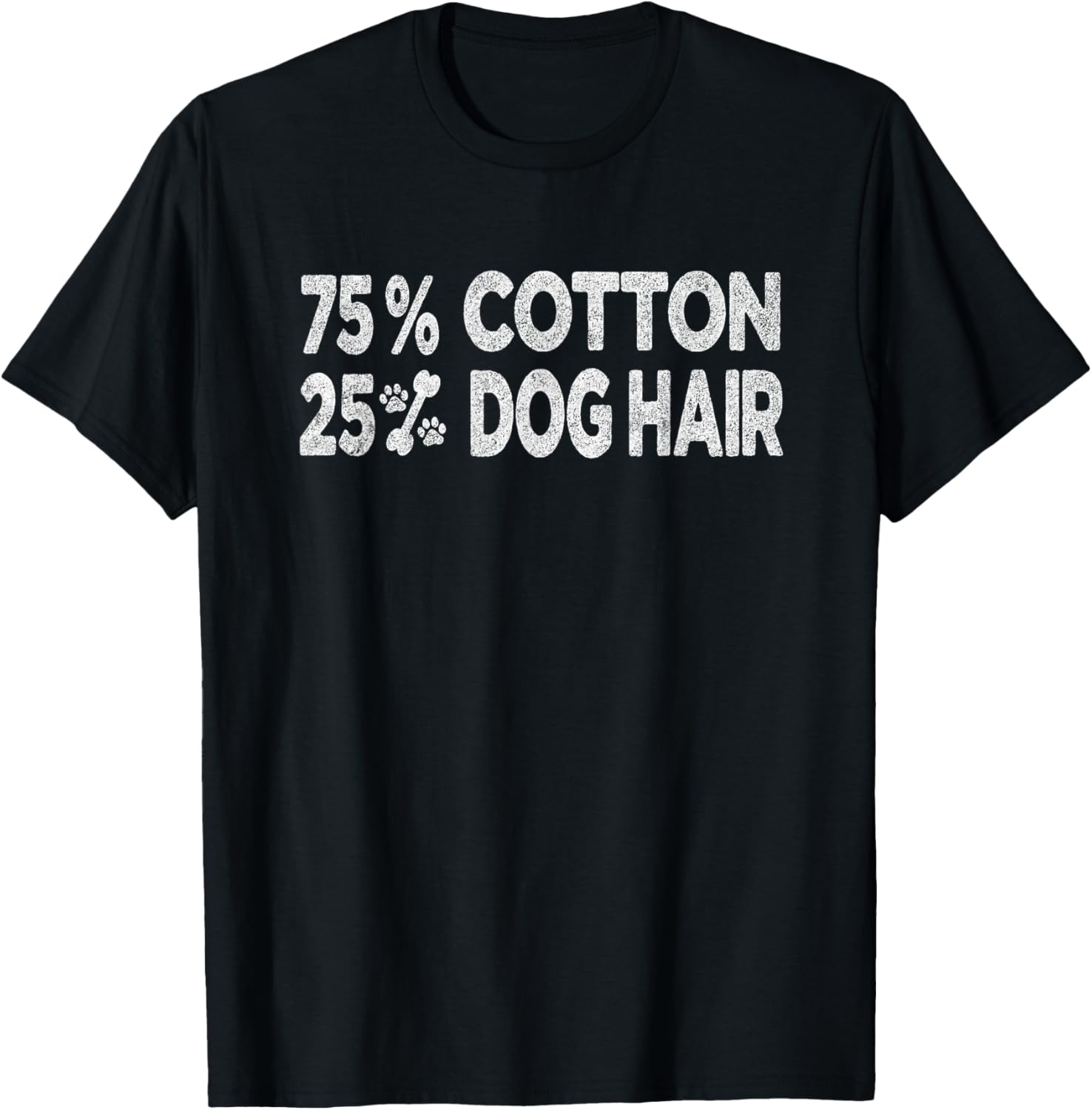 75 Cotton 25 Percent Dog Hair Women Kids T-Shirt - T-Shirt | Black