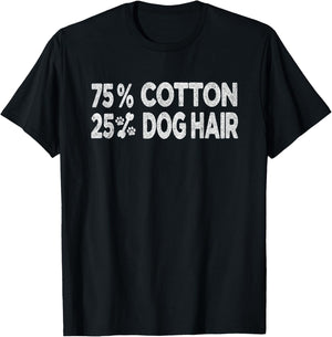 75 Cotton 25 Percent Dog Hair Women Kids T-Shirt - T-Shirt | Black