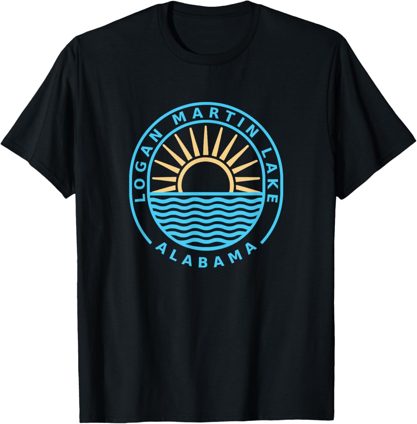 Logan Martin Lake Alabama Outdoors Vintage T-Shirt - T-Shirt | Black