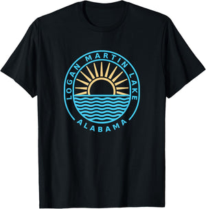 Logan Martin Lake Alabama Outdoors Vintage T-Shirt - T-Shirt | Black