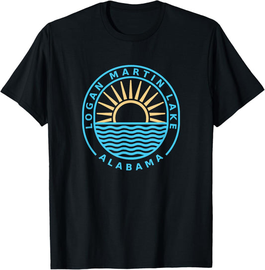Logan Martin Lake Alabama Outdoors Vintage T-Shirt - T-Shirt | Black