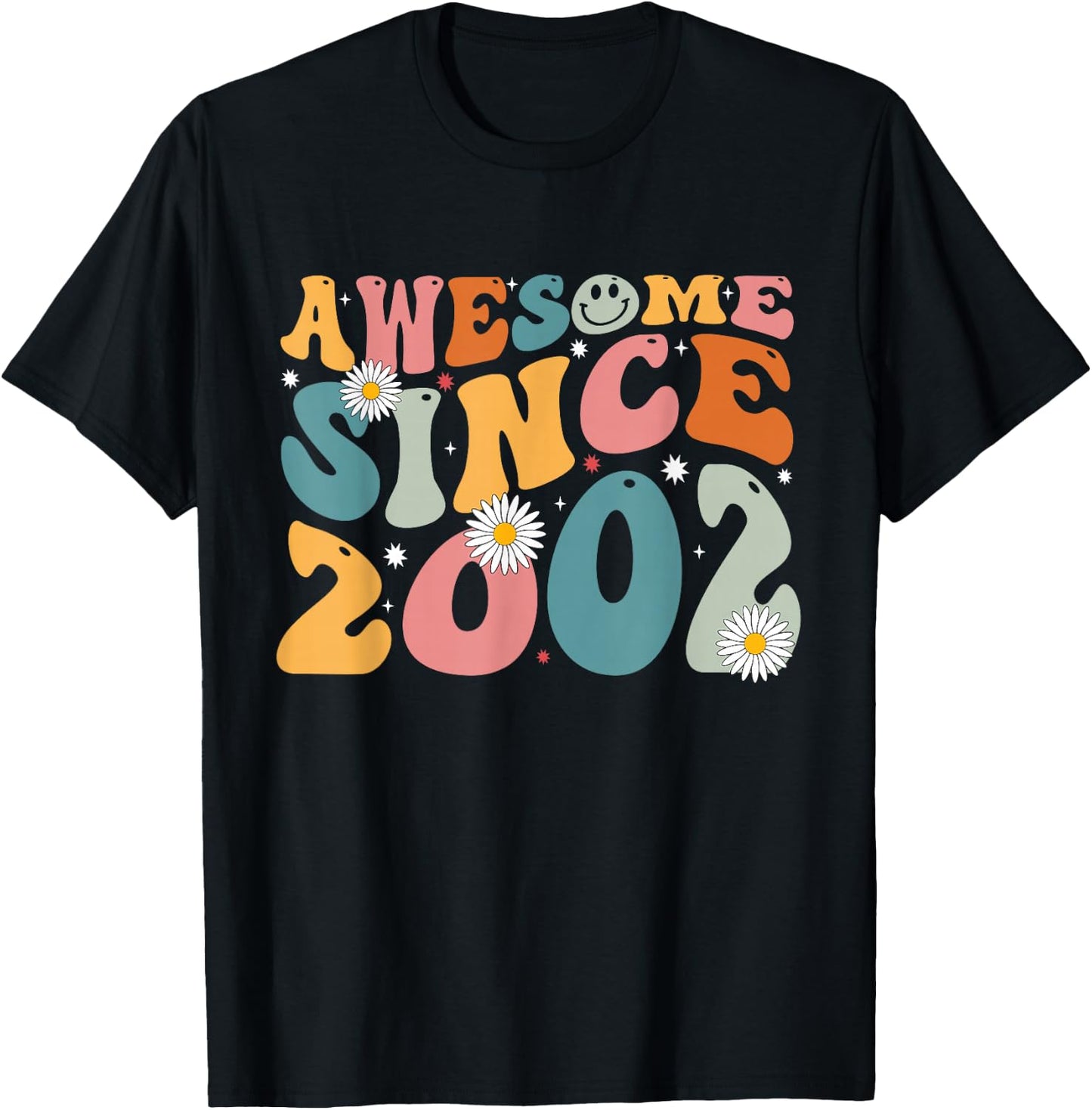 Awesome Since 2002 23rd Birthday Retro Gifts Born In 2002 T-Shirt - T-Shirt | Black