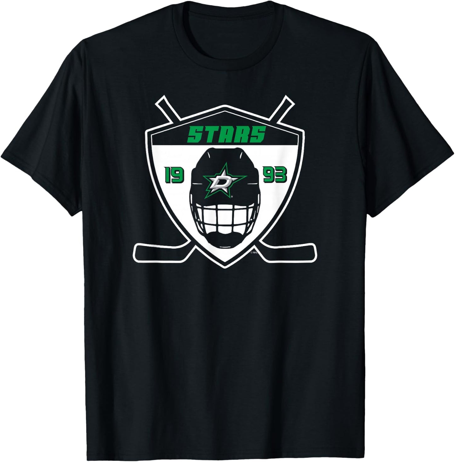 Dallas Stars Shield Black Officially Licensed T-Shirt - T-Shirt | Black