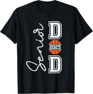 Proud Dad Of A 2025 Senior Graduate Basketball T-Shirt - T-Shirt | Black