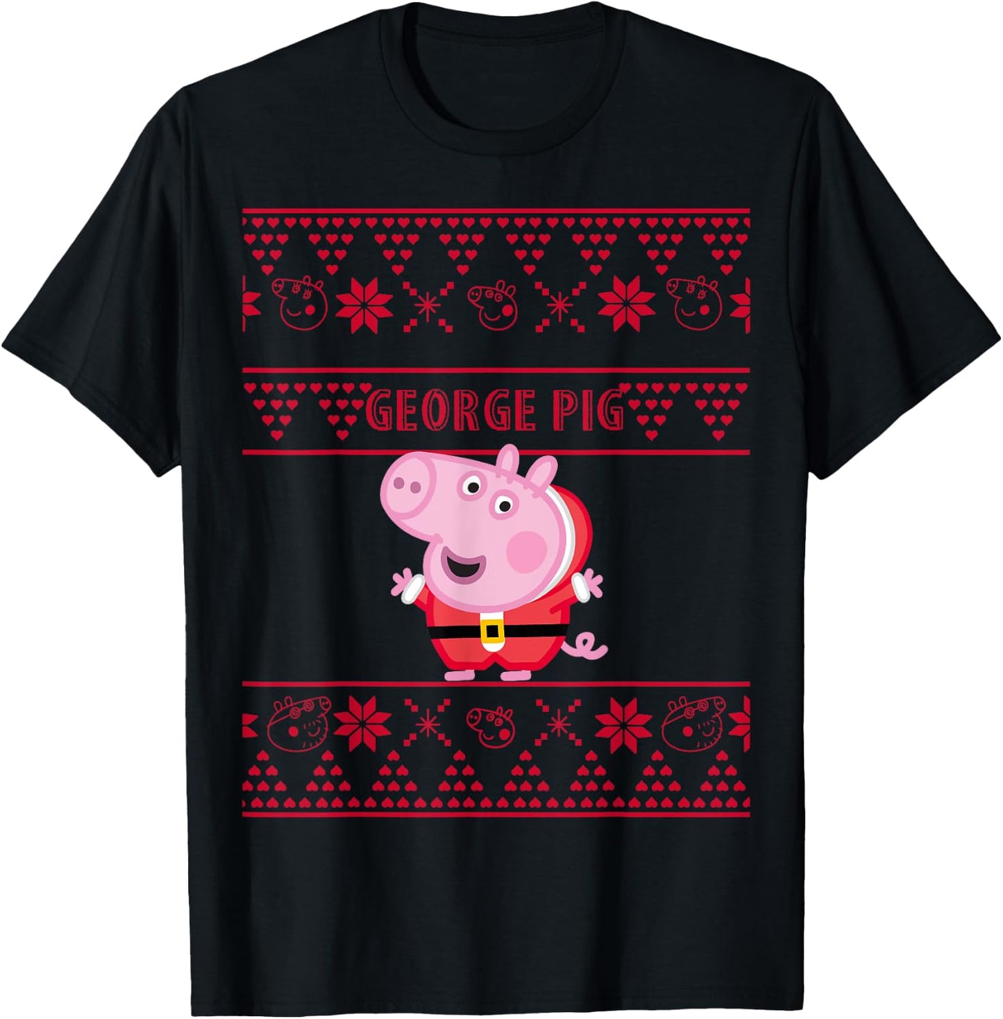 Peppa Pig - George Pig Ugly Christmas T-Shirt - T-Shirt | Black