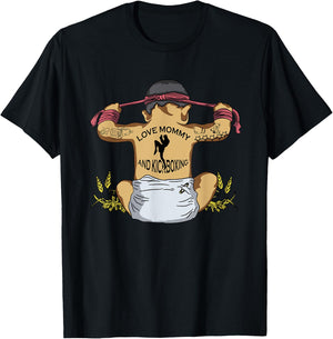 Kickboxing Muay Thai Training Fitness Baby Love Mommy Gift T-Shirt - T-Shirt | Black