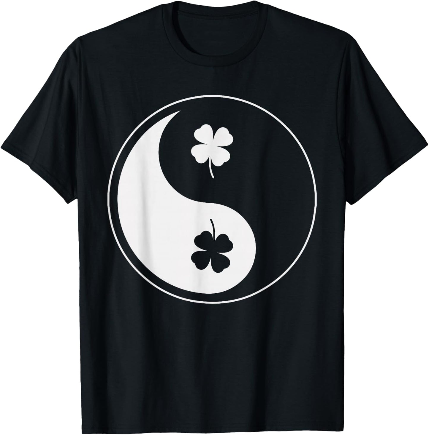 Shamrock Yin Yang Shirt Yoga Meditation St Patricks Day T-Shirt - T-Shirt | Black