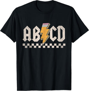 ABCD Back In Class First Day Back To School Teacher Student T-Shirt - T-Shirt | Black
