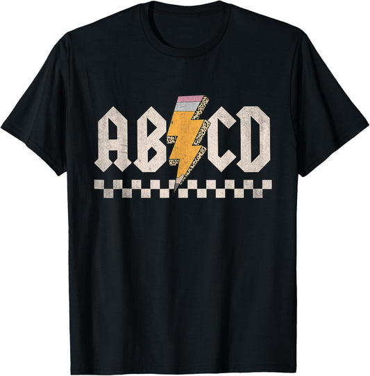 ABCD Back In Class First Day Back To School Teacher Student T-Shirt - T-Shirt | Black