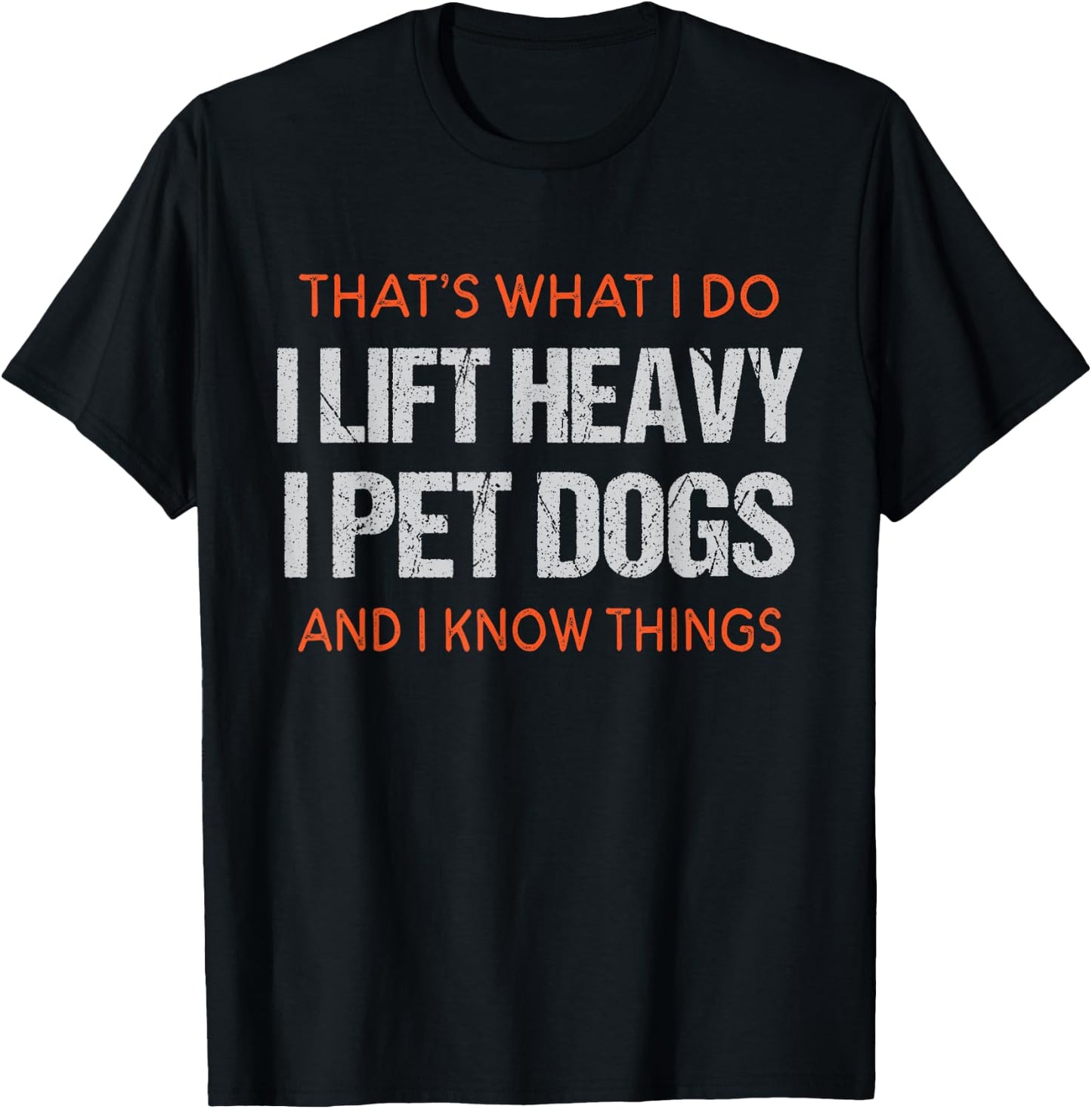 Funny Gym Workout Weightlifting Humor | Lift Heavy Pet Dogs T-Shirt - T-Shirt | Black