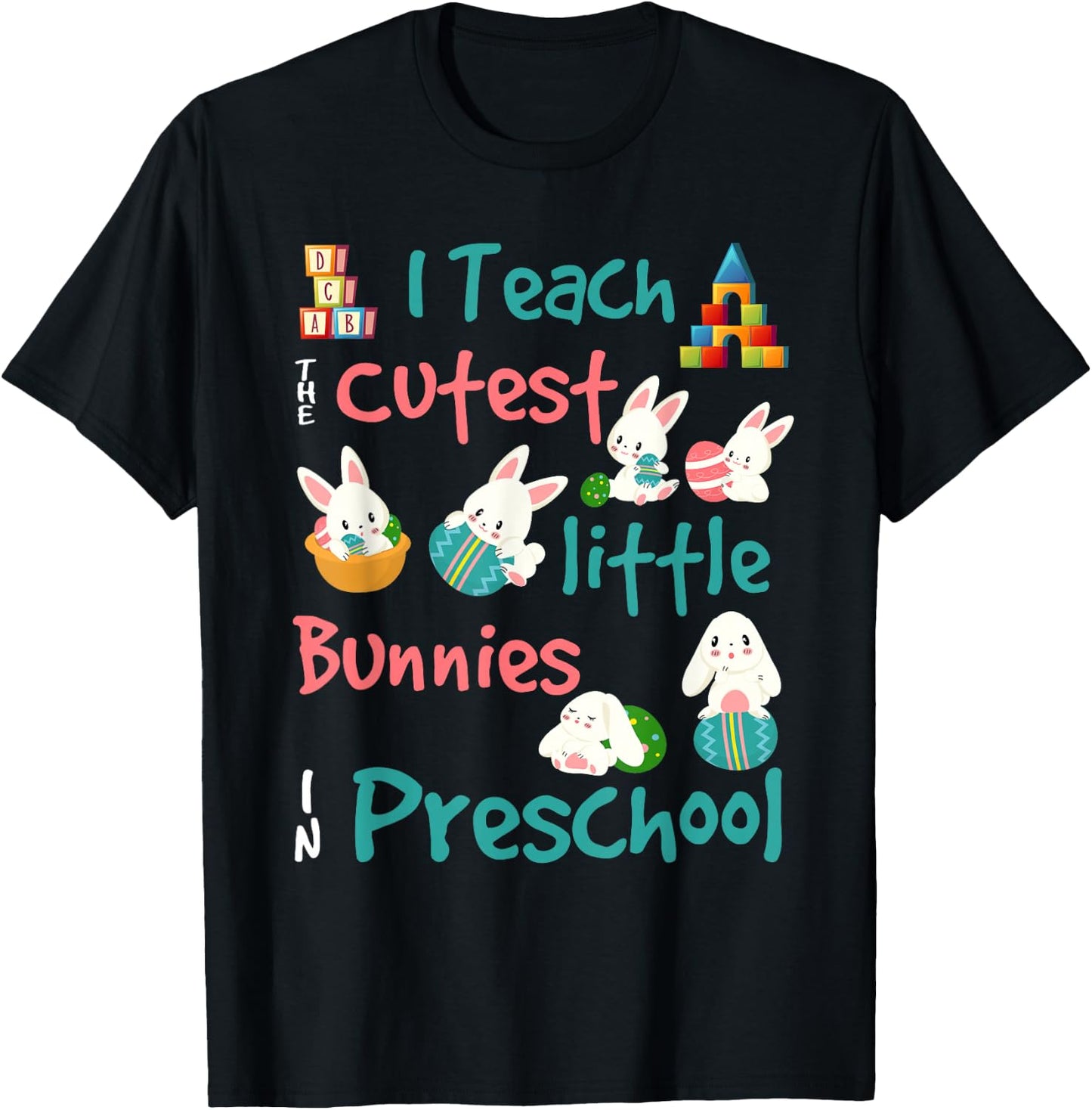 Easter Preschool Teacher Shirt Gift Easter Shirts T-Shirt - T-Shirt | Black