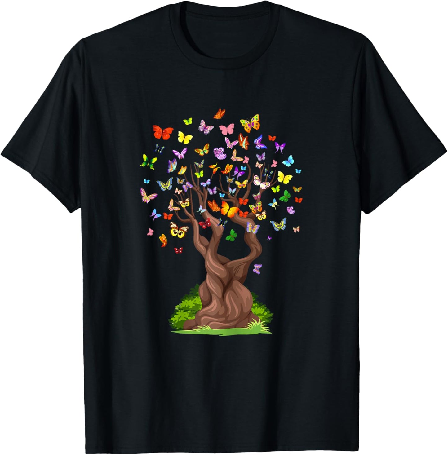 ButterflyTree Beautiful Nature Lover Butterfly T-Shirt - T-Shirt | Black