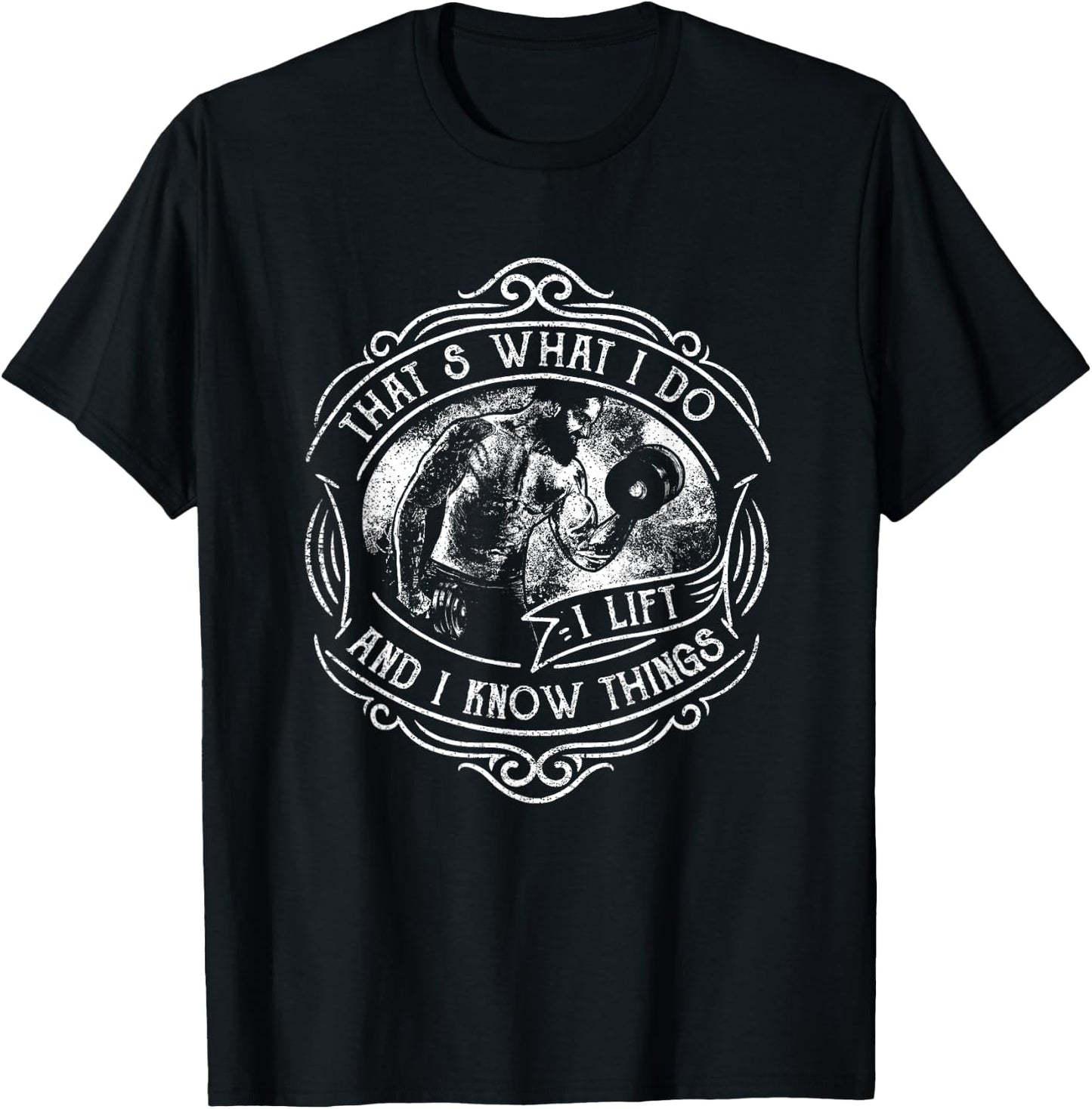 Weightlifting Humor Cool Gym Clothing Retro Bodybuilding T-Shirt - T-Shirt | Black