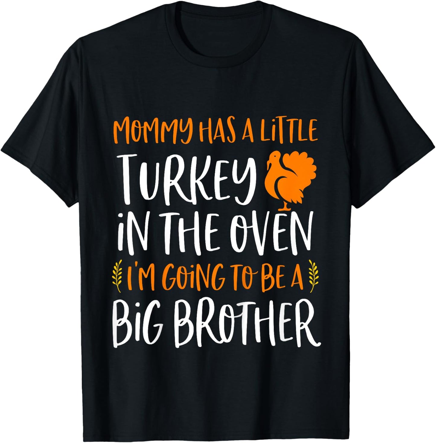 Kids Big Brother Thanksgiving Pregnancy Announcement Shirt Fall T-Shirt - T-Shirt | Black