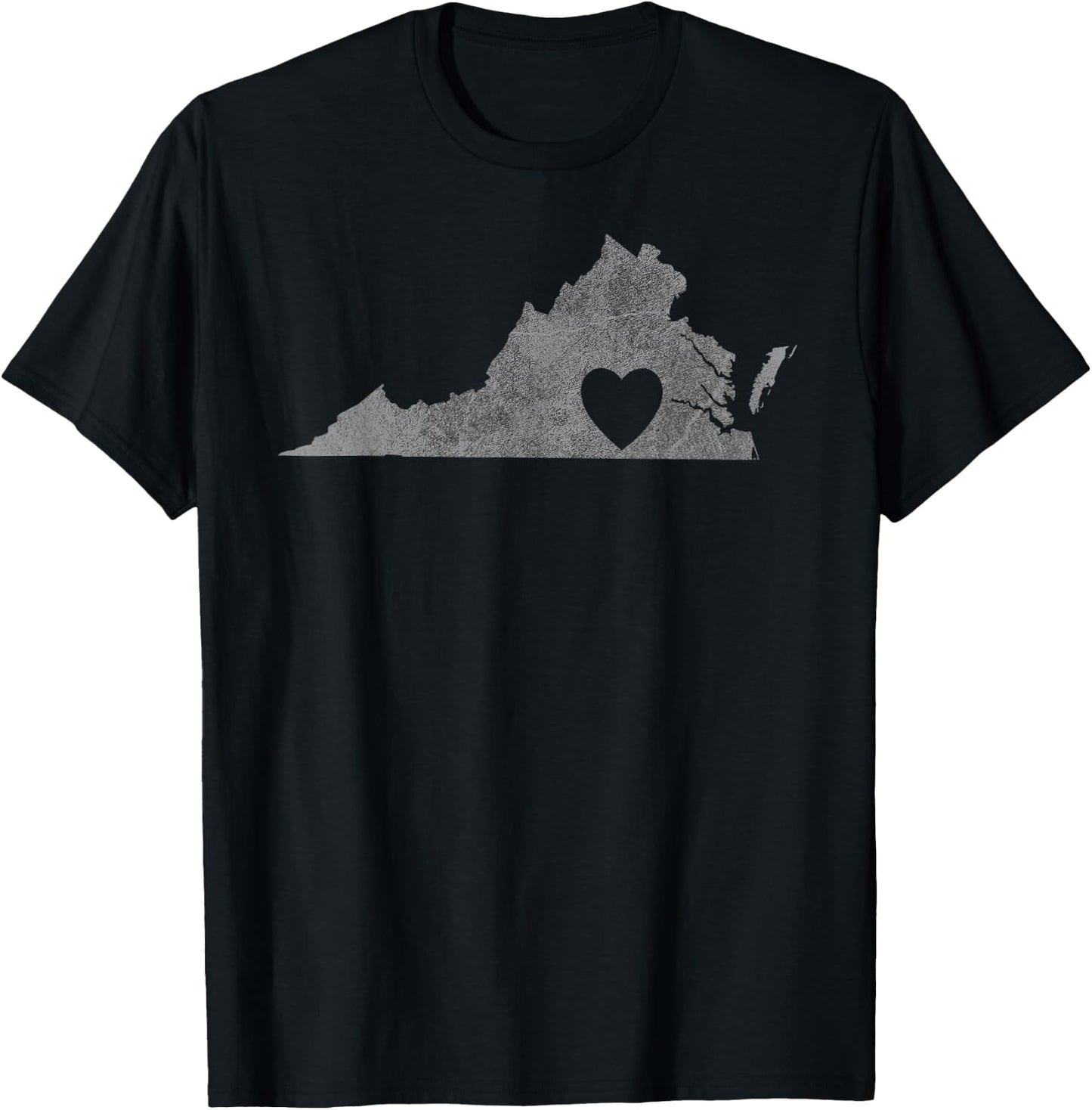 Virginia Lovers State Heart | Vintage Throwback Gift T-Shirt - T-Shirt | Black