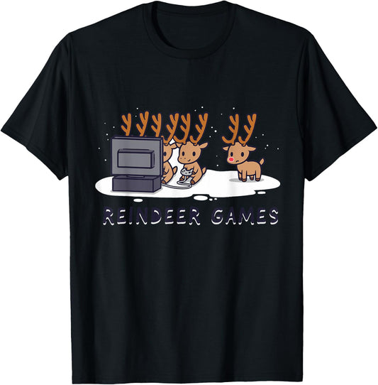 Reindeer Game Halloween Christmas Xmas Gift T-Shirt - T-Shirt | Black