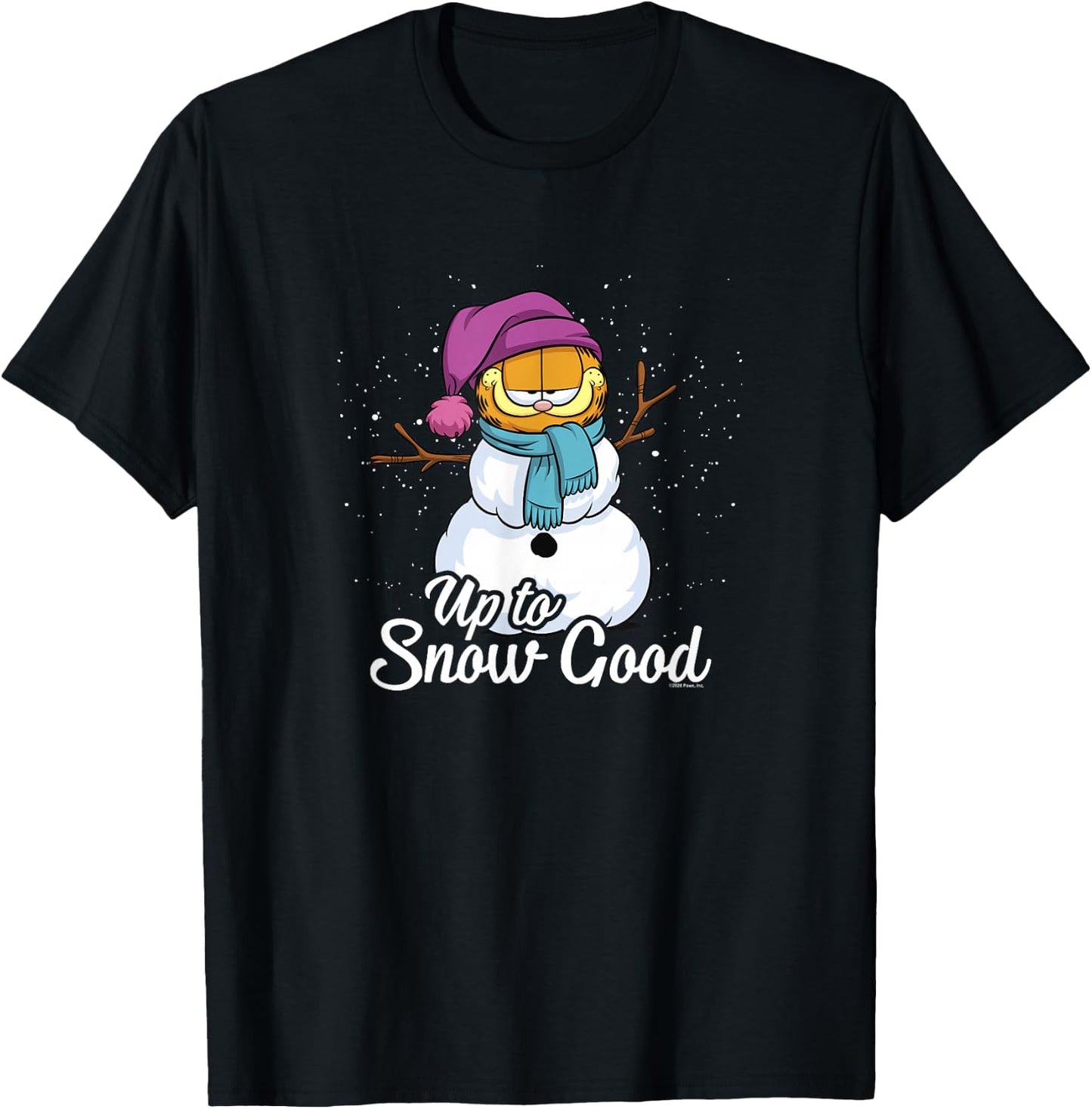 Garfield Up To Snow Good Garfield Snowman T-Shirt - T-Shirt | Black