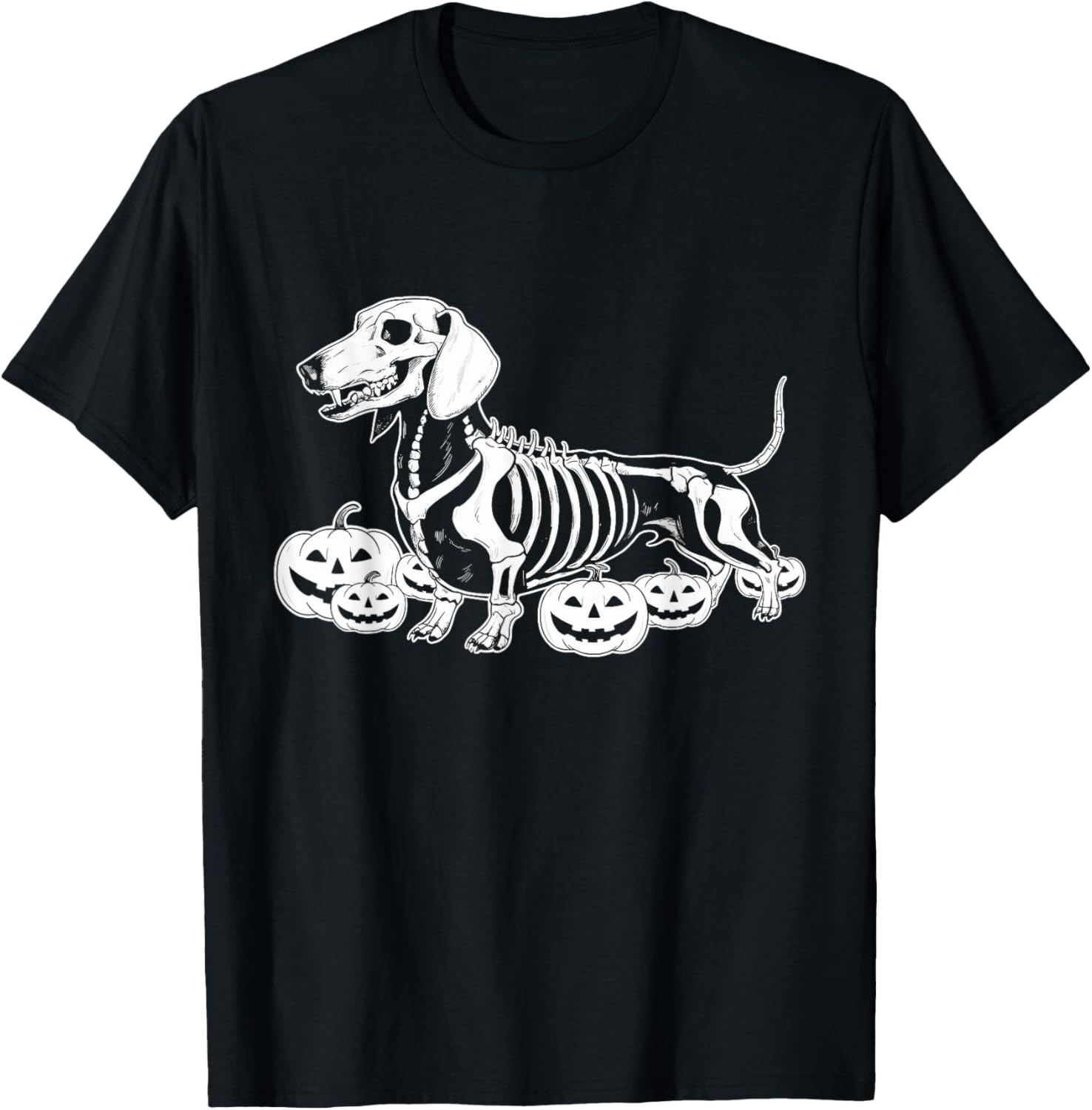 Dachshund Skeleton Birthday Halloween Dog Kids T-Shirt - T-Shirt | Black