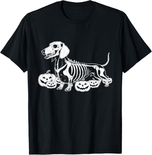 Dachshund Skeleton Birthday Halloween Dog Kids T-Shirt - T-Shirt | Black