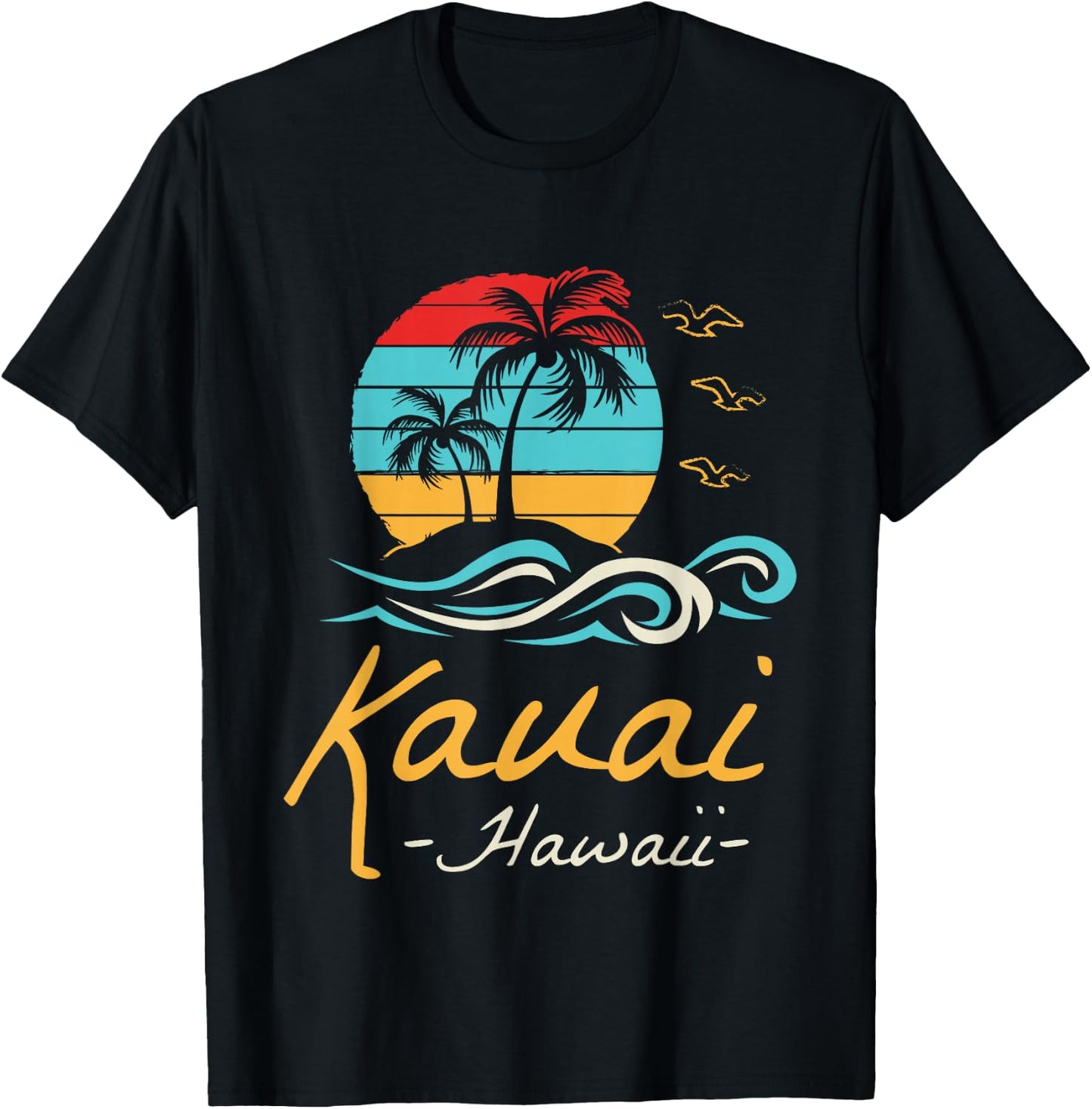Kauai Island Tropical Paradise Hawaii Aloha Hawaiian Kauai T-Shirt - T-Shirt | Black