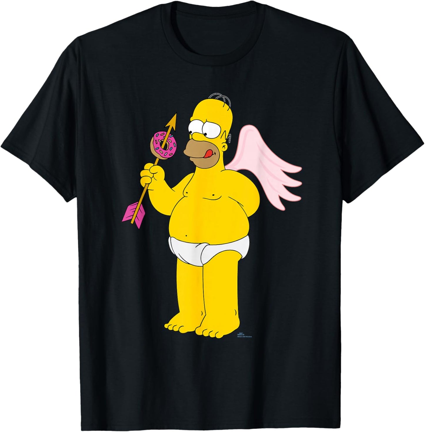 The Simpsons Homer Simpson Cupid Donut Arrow Valentine’s Day T-Shirt - T-Shirt | Black